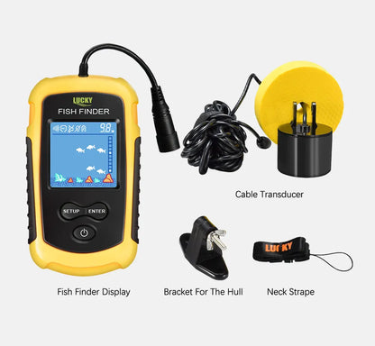 FFC1108-1 Alarm 100M Portable Sonar Fish Finders 45 degrees Sonar Coverage Echo Sounder Alarm Transducer Lake Sea Fishing NovaCart
