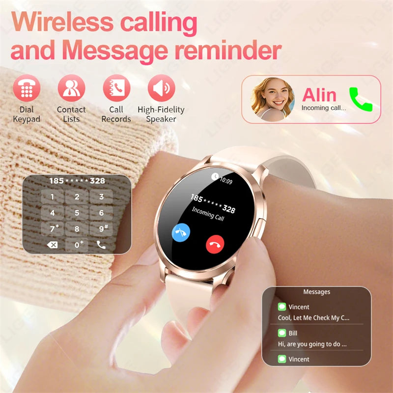 LIGE Women Smart Watch 2026 Ultra-thin AMOLED Screen Sport Fitness Bracelet Custom Watch Face Bluetooth Call Luxury Smartwatch NovaCart