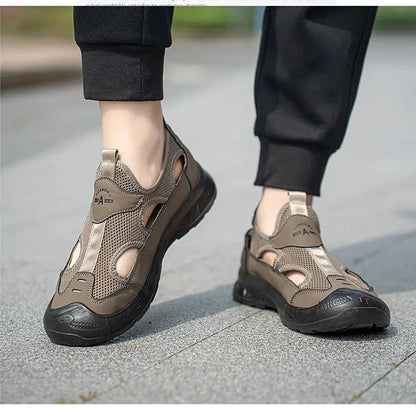 2025 Summer Men's Sandals New Hollow Breathable Beach Shoes Ultra Light Anti Slip Summer Casual Shoes Walking Shoes NovaCart