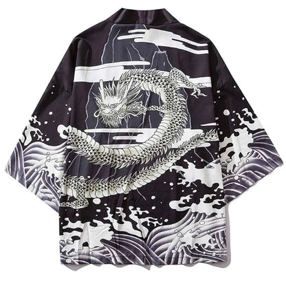 🐉 Summer Japanese Style Anime Dragon Print Haori Yukata FitiqueFit