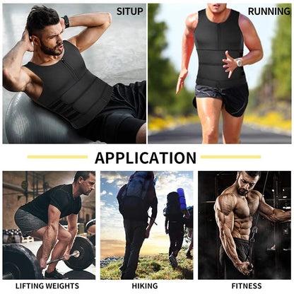 Neoprene Men's Shapers Sweat Vest for Men Waist Trainer Vest Adjustable Workout Body Shaper with Double Zipper for Sauna Suit NovaCart