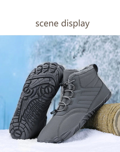 Snow Boots Men Winter Shoes Barefoot Ankle Boots 36-46 Couple Snow Shoes Outdoor Hiking Shoes Fur Warm Plush Boots NovaCart
