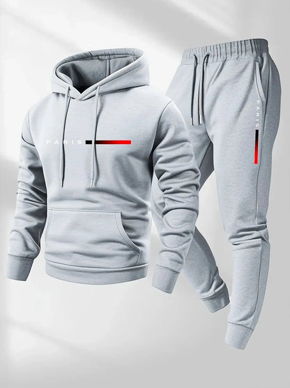 2025 letter printed sportswear set men's hooded sweatshirt long pants set spring and autumn winter warm suit NovaCart