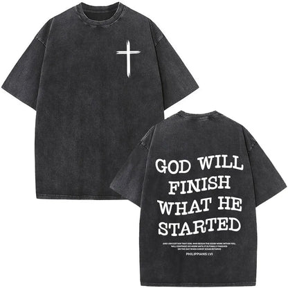 Christian Jesus Faith Over Fear Bible Verse Washed T-shirts Men Women Fashion Vintage Oversized T Shirts Harajuku Cotton T-shirt NovaCart