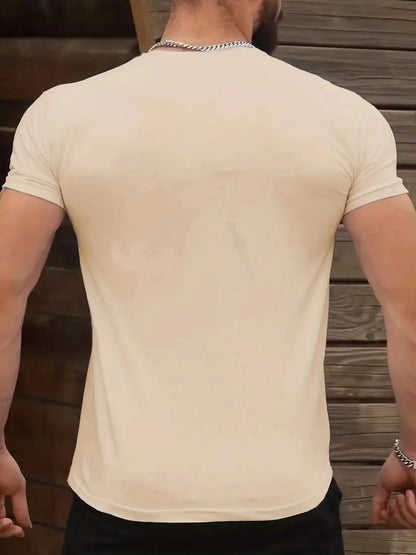 Men's summer 100% pure cotton fashionable casual sports loose trend balance letter print round neck short sleeved T-shirt top NovaCart