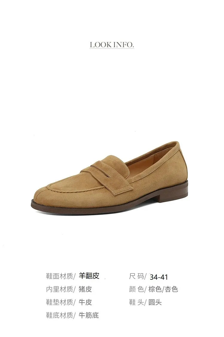 Shoes for Women 2024 Summer Brown Casual Flats Ladies Shoe Fashion Suede Loafers Soft Sole Non-Slip Feminino Zapatos Mujer NovaCart