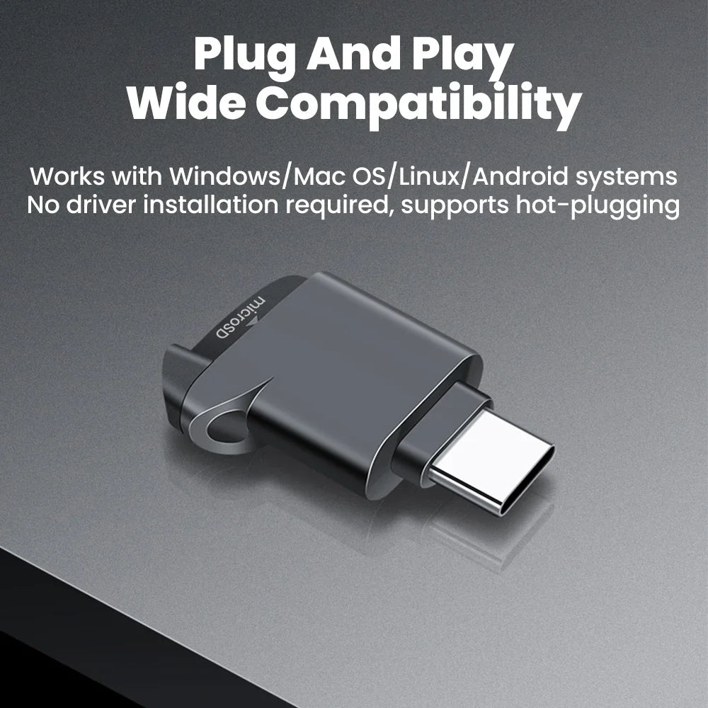 Type-C 2.0 Card Reader TF Mini Car Memory Card Reader For iPhone 17 16 15 USB C 2.0 CardReader to Micro TF Pi-Mart
