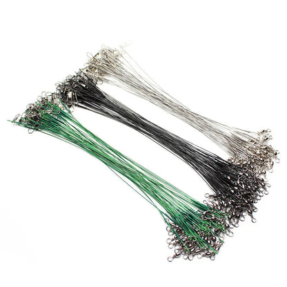 Anti Bite Steel Fishing Line Steel Wire Leader With Swivel Fishing Accessory Lead Core Leash Fishing Wire 15cm 20cm  30cm Pi-Mart