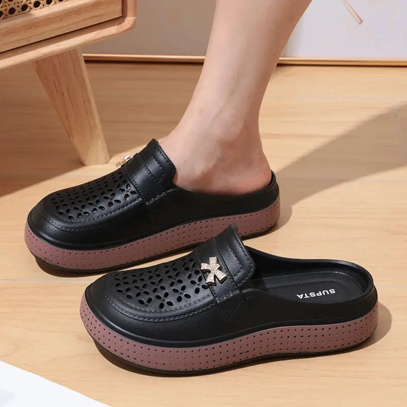 Eyriphy Size: 36-37 to 40-41 Women's Cave Shoes New Flat Slippers Beach Slippers Thick Soles Clogs Casual Slippers for Women Men NovaCart