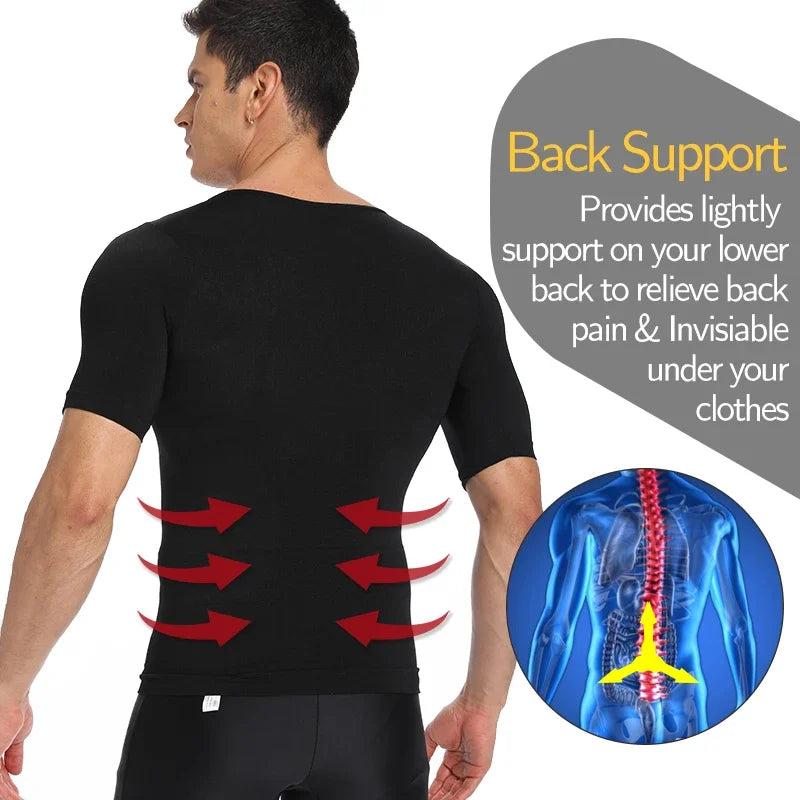 Men Weight Loss Shapewear T-Shirt Body Shaper Slimming Compression Shirts Gynecomastia Undershirt Waist Trainer Muscle Tank Tops NovaCart
