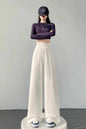 Gray High-Waist Loose Wide-Leg Straight Pants Women FitiqueFit