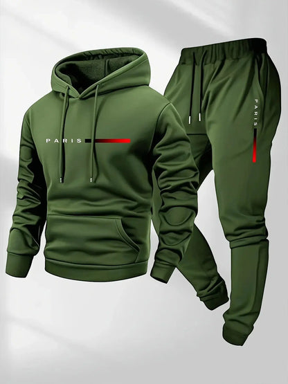 2025 letter printed sportswear set men's hooded sweatshirt long pants set spring and autumn winter warm suit NovaCart