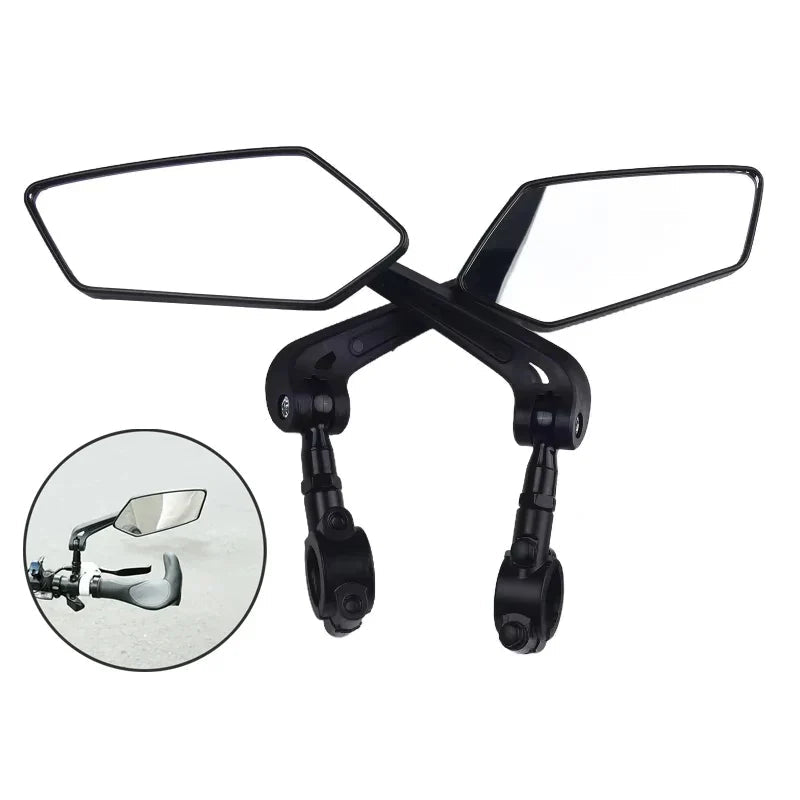 1/2PCS Bicycle Rearview Mirror 360 Degree Adjustable Rotatable Universal Cycling Handlebar Rear View Mirrors for MTB Road Bike Pi-Mart
