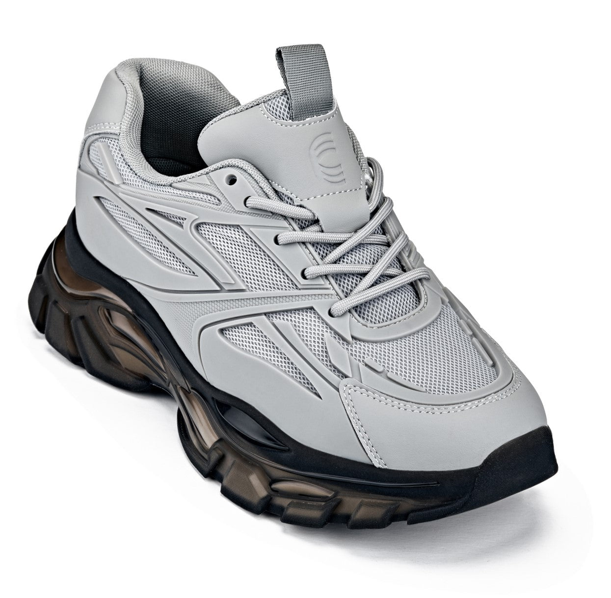 CALTO - S5281 - 2.6 Inches Taller (Cement/Translucent Onyx Sole) - Chunky Sole Sporty Sneakers Tallmenshoes.com