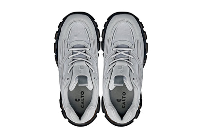 CALTO - S5281 - 2.6 Inches Taller (Cement/Translucent Onyx Sole) - Chunky Sole Sporty Sneakers Tallmenshoes.com