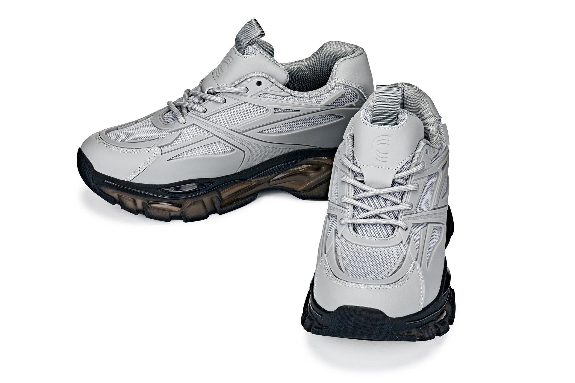 CALTO - S5281 - 2.6 Inches Taller (Cement/Translucent Onyx Sole) - Chunky Sole Sporty Sneakers Tallmenshoes.com
