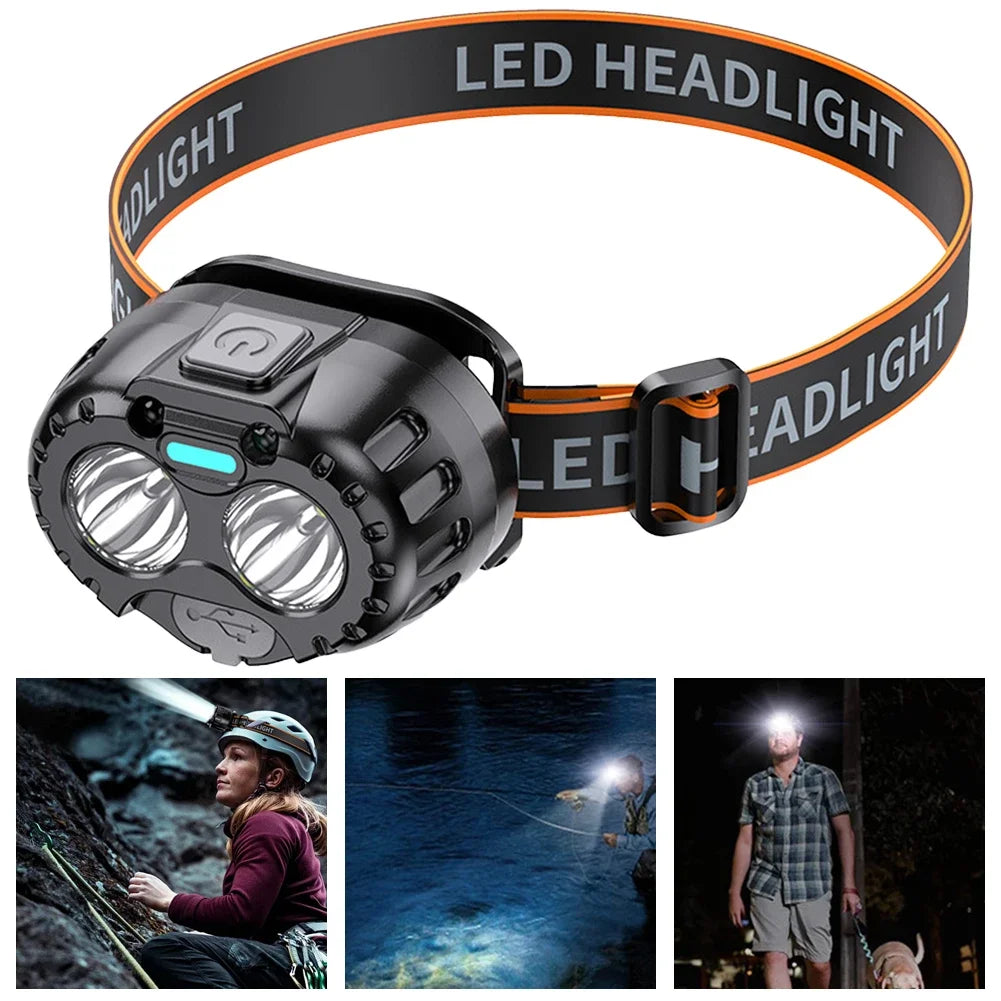 Powerful LED Headlamp IPX4 Waterproof Emergency Head Flashlight 250LM XPE LED Headlamp 500mAh for Outdoor Fishing Camping Hiking Pi-Mart