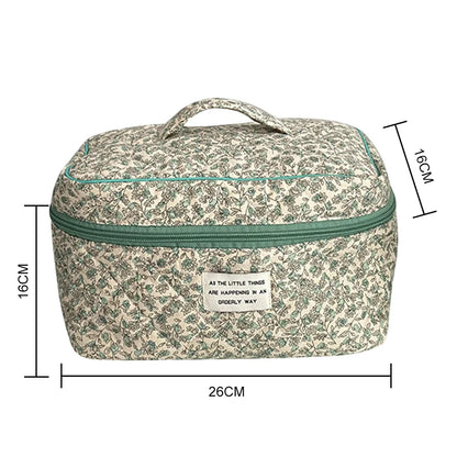 Floral Quilted Cosmetic Organizer Travel  Home