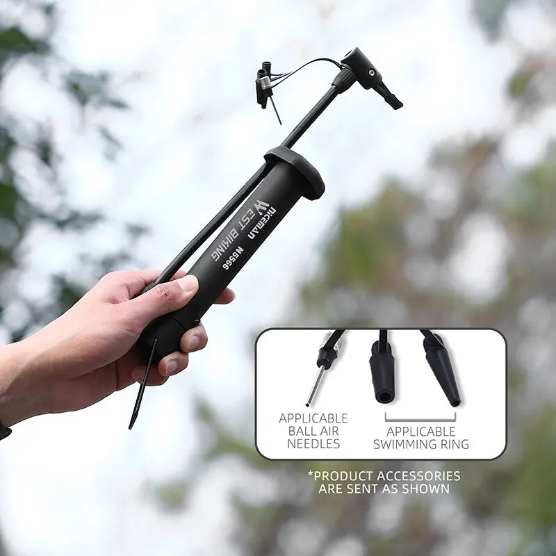 WEST BIKING MTB Bicycle Pump 80 PSI Bike Manual Air Pump Balloon Tire Inflator Schrader Valve Floor Pump Cycling Accesories Pi-Mart