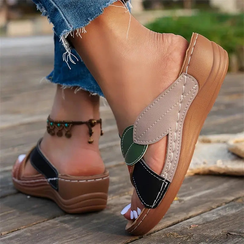 Fashion Summer Woman Sandals Shoes Wedge Shoes Woman Retro Slip On Women's Sandals Elegant Footwear Sandalias Mujer Female NovaCart