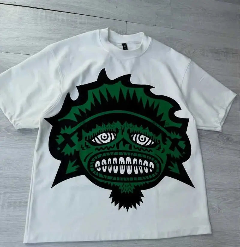 Y2k Harajuku Streetwear Men and Women Short Sleeved Fashion New Cartoon Print Design Shirt Retro Hip Hop Trend Oversized T-Shirt NovaCart