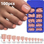120pcs/Box French Tip Press-On Toenails Pink Color System Square Shape Foot Nails Short Length Glossy Finish False Toe Nails Set NovaCart