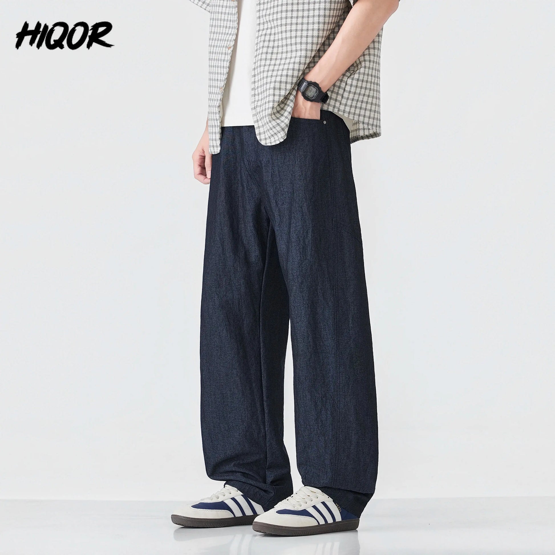 HIQOR Spring Men's American Retro Casual Pants Man Summer Sweatpants Joggers Track Pants Fashion Casual Loose Wide Leg Trousers NovaCart