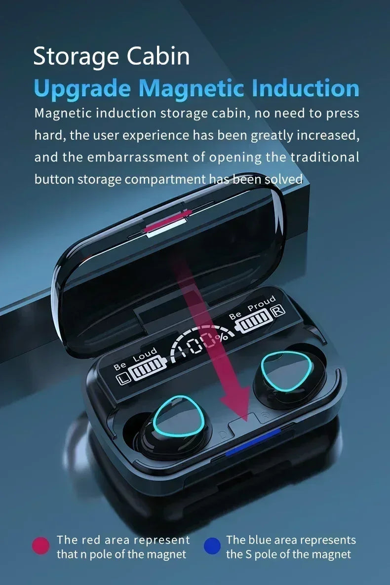 M10 Wireless Headphone Bluetooth Earphones Waterproof Earpieces Sport Earbuds For Huawei Iphone OPPO Xiaomi TWS Music Headset NovaCart