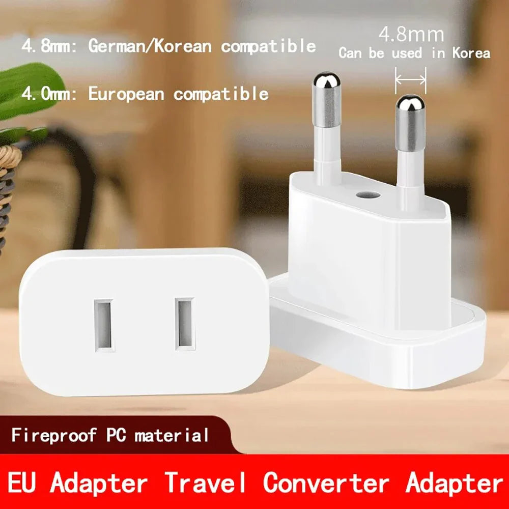 1pcs 4.8/4.0mm Power Plug Adapter US To EU Europe Plug Power Converter Travel Charge Adapter US to EU Adapter Electrical Socket Pi-Mart