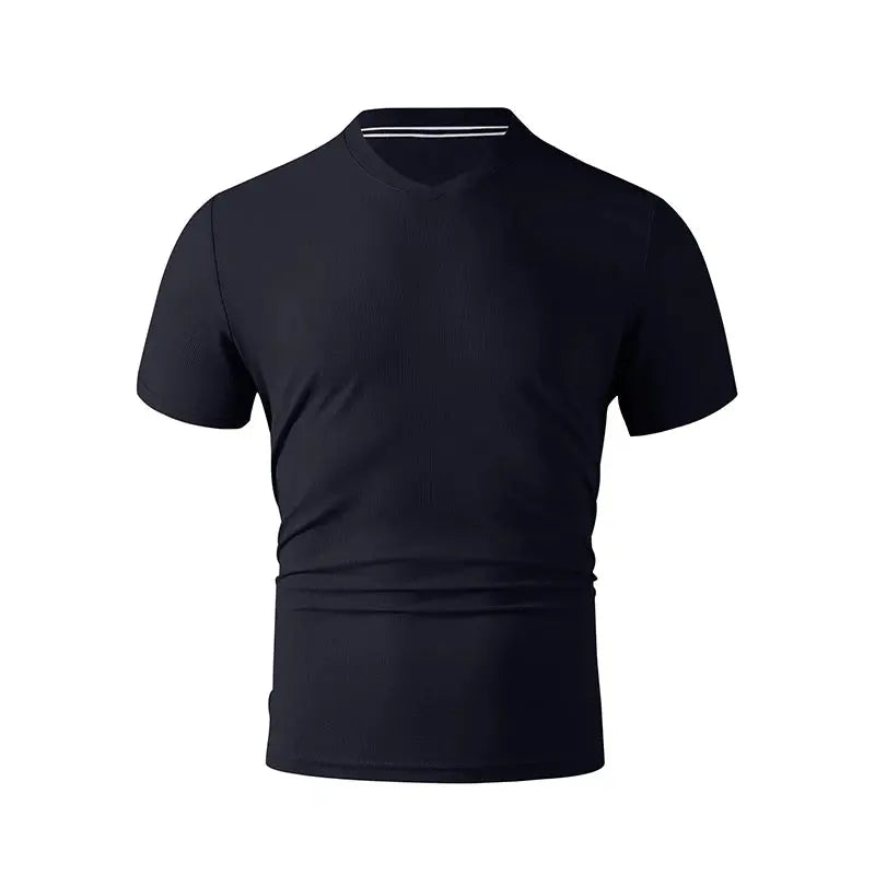 2025 New Men's Casual Fashion Simple V-neck Short Sleeved T-shirt Summer Comfortable Breathable Versatile Top NovaCart