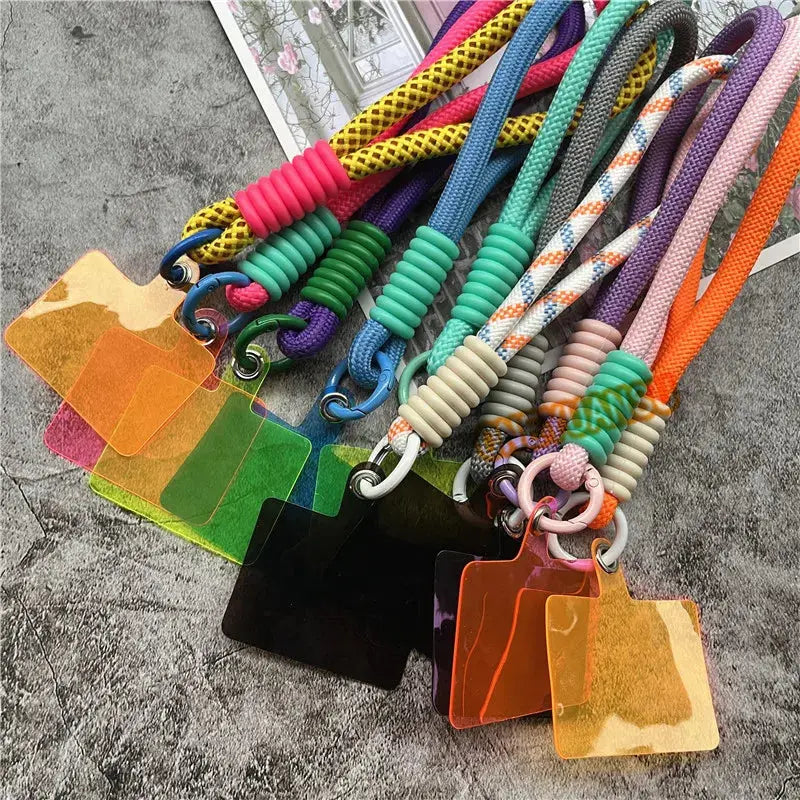 Wrist Strap for Phone Contrasting Colors Lanyard Keys Metal Keyring Accessories With Patch Cellphone Charm Luxury Hand Strap NovaCart