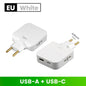 180° Rotatable Travel EU Extension Socket 3-in-1 Universal Power Converter European Standard Wireless Outlet Adapter 250V 2500W Pi-Mart