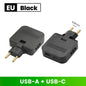 180° Rotatable Travel EU Extension Socket 3-in-1 Universal Power Converter European Standard Wireless Outlet Adapter 250V 2500W Pi-Mart
