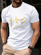 Men's Summer 100% Cotton Fashionable Casual Loose Large Size FAITH HOPE LOVE Printed Sports Round Neck Short Sleeve T-shirt Top NovaCart