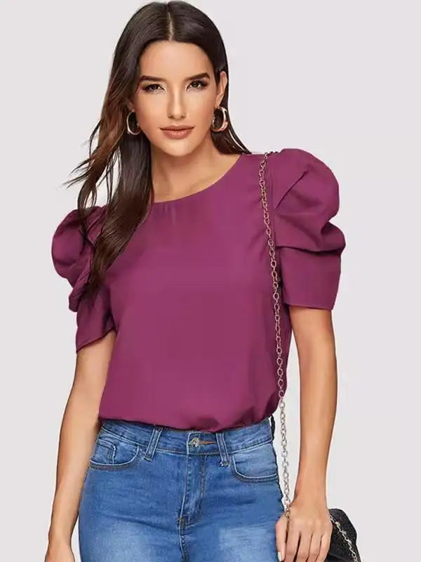 Chic Bubble Sleeve Blouse Summer Style Urban Ease