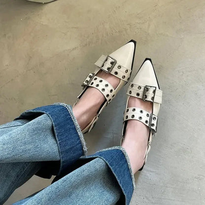 2023women's sandals summer  Ballet flats women Pointed rivet single shoe Platform Women Sandals zapatos de mujer tendencia NovaCart