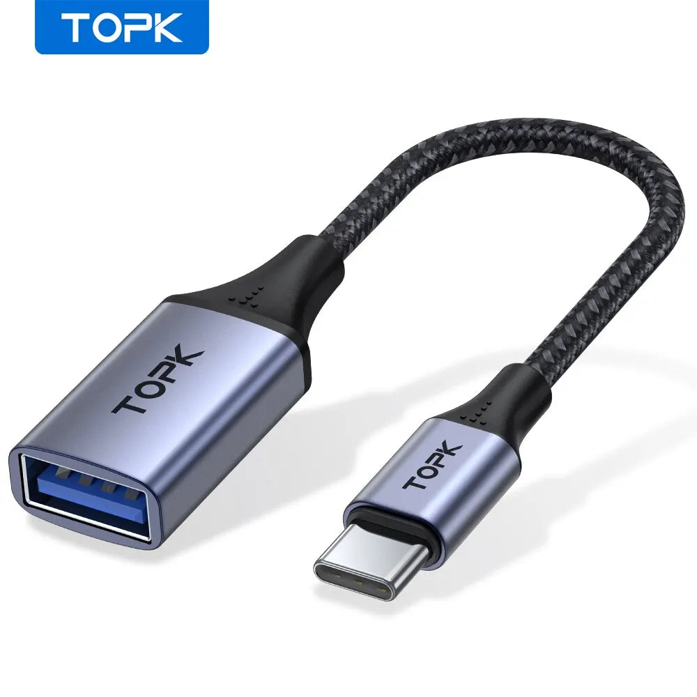 TOPK USB C to USB A Dapter OTG Cable Type C Male to USB 3.0 2.0 Female Cable for MacBook Pro Samsung Type C Adapter Pi-Mart