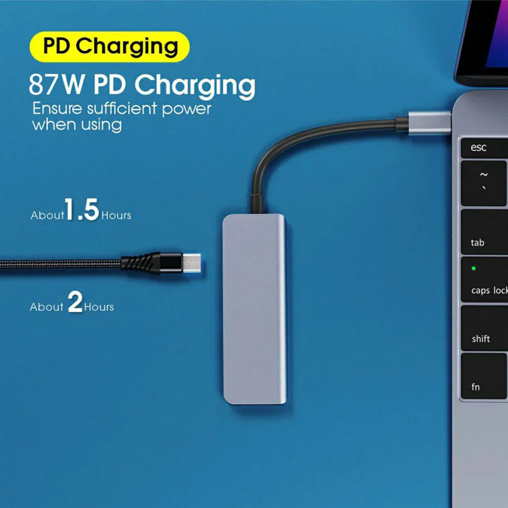 KEBIDUMEI 5 in 1 USB C Docking Station Type-C To HDMI-Compatibility HUB Multi port Splitter PD Charging USB Adapter For Laptop Pi-Mart