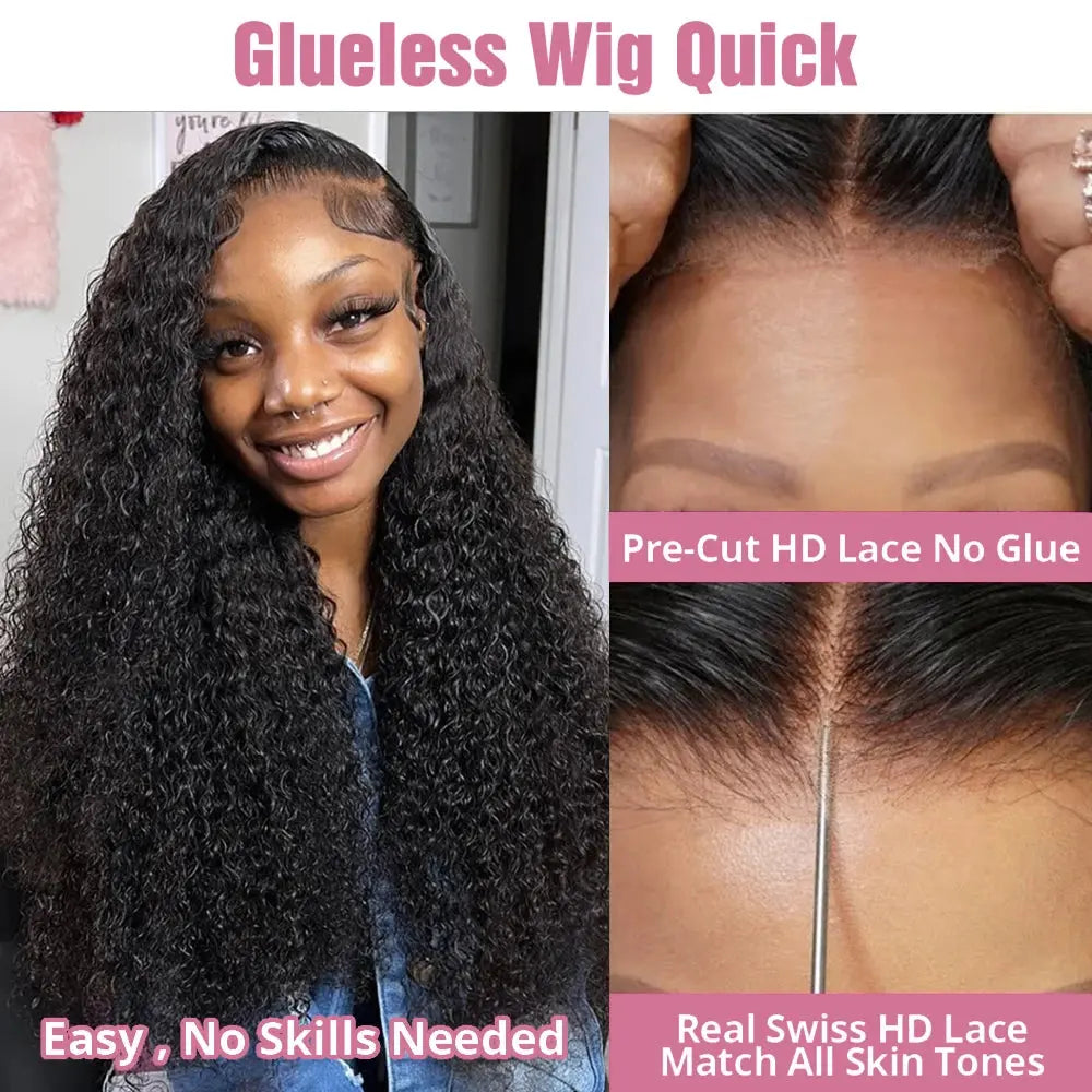 40 50 Inch HD 13x6 Deep Wave Lace Frontal Wigs Brazilian 13x4 Water Wave Curly Lace Front Human Hair Wigs For Women 300 Density NovaCart