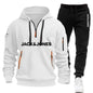Two sets of men's sportswear for autumn/Winter 2025, including a sweatshirt and two sets of fitness jogging pants with wool caps NovaCart