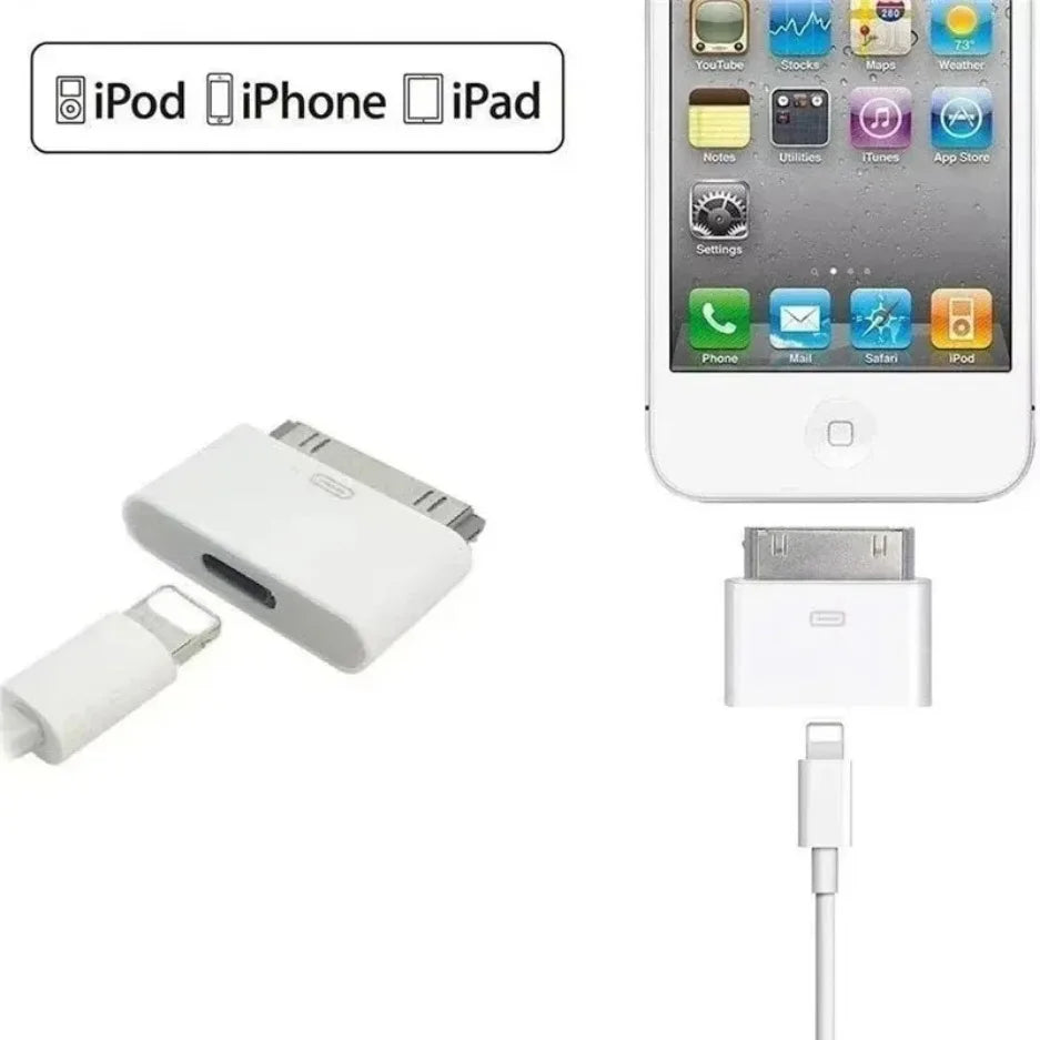 Lighting To 30Pin Adapter 8Pin Male To 30 Pin Female Charging Sync Converter for iPhone 4 4S IPad 2 3 IPod Touch Charger Cable Pi-Mart