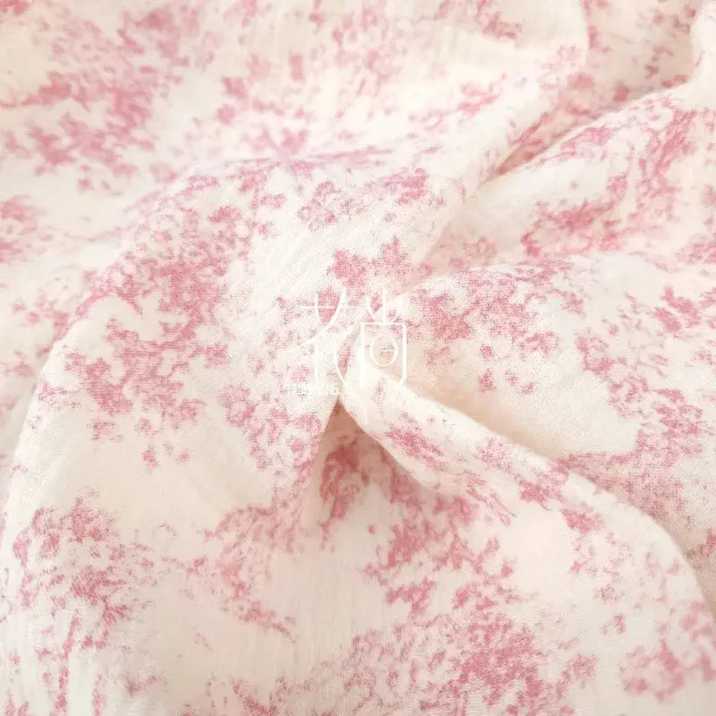 Pure Cotton Blue Floral Printing Double-layer Gauze Crepe Fabric For Home Clothes Pajamas Blankets Handmade DIY Fabric 0.5/1/2m NovaCart