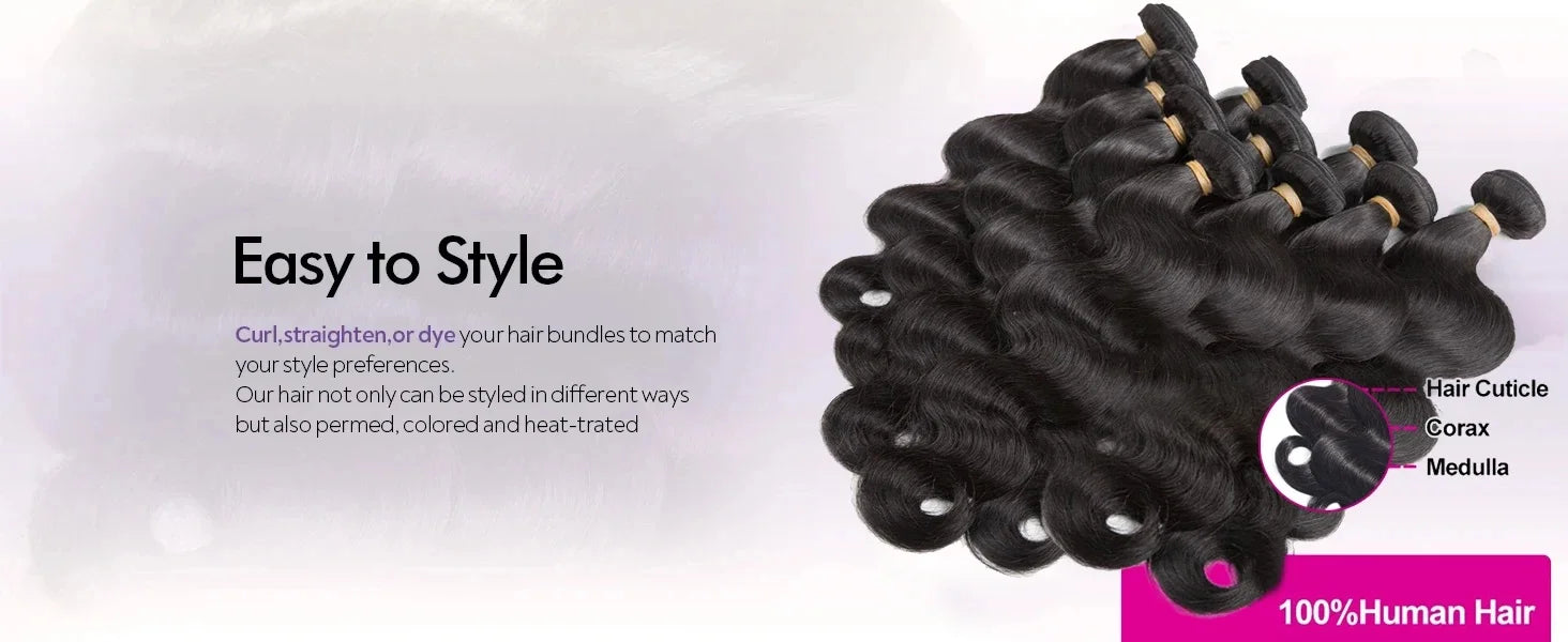 42 Inch Body Wave Bundles Human Hair Natural Black Brazilian Virgin Hair Weave 12A 100% Unprocessed Real Human Hair Extensisons NovaCart
