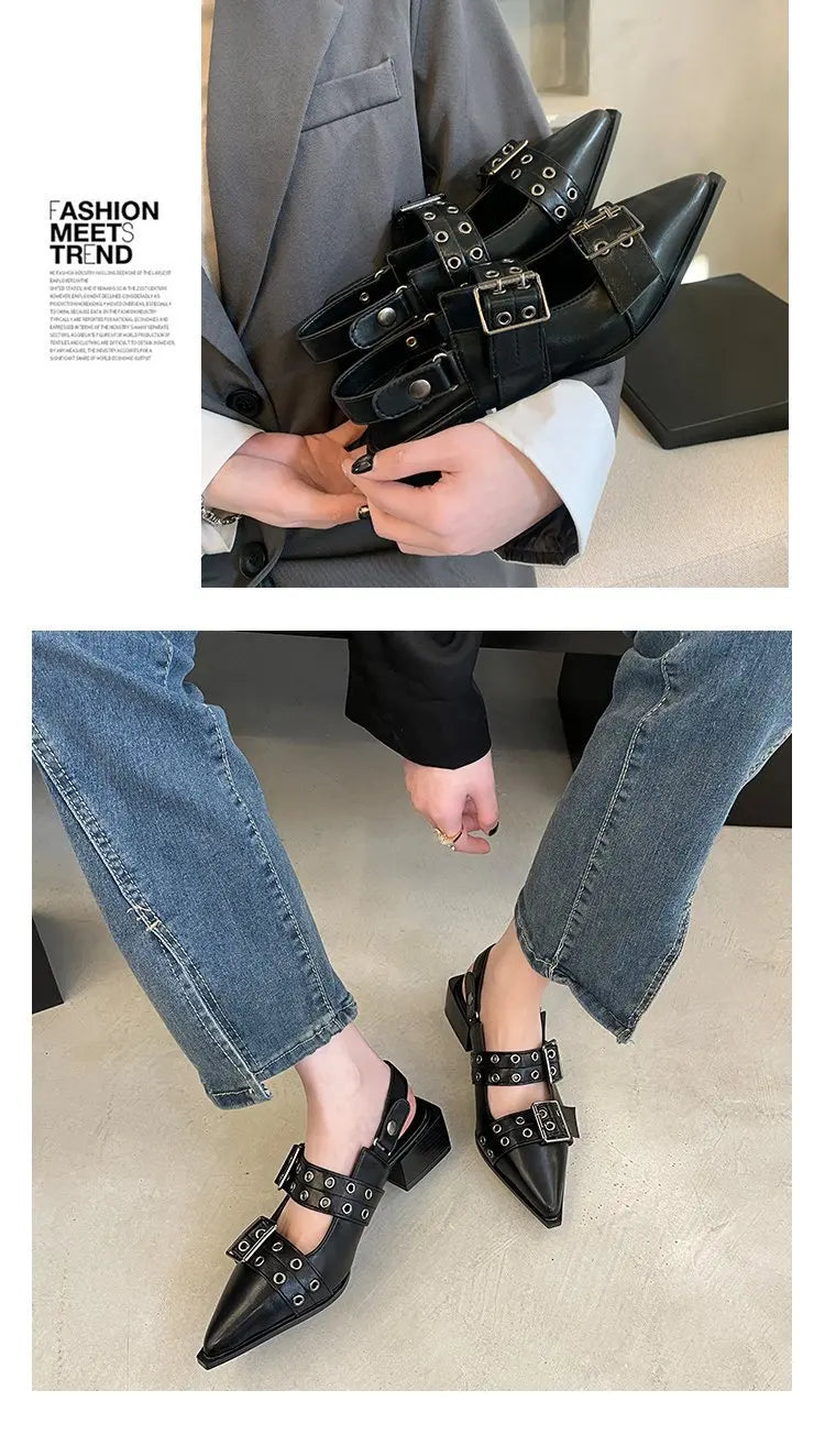 2023women's sandals summer  Ballet flats women Pointed rivet single shoe Platform Women Sandals zapatos de mujer tendencia NovaCart