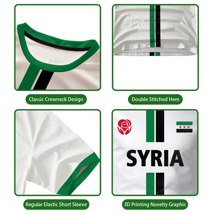 Syria Football T-Shirt Summer Sports Breathable Quick-drying Men's Tops Syrian Flag Map Print Short Sleeve Jersey Kid's Clothes NovaCart