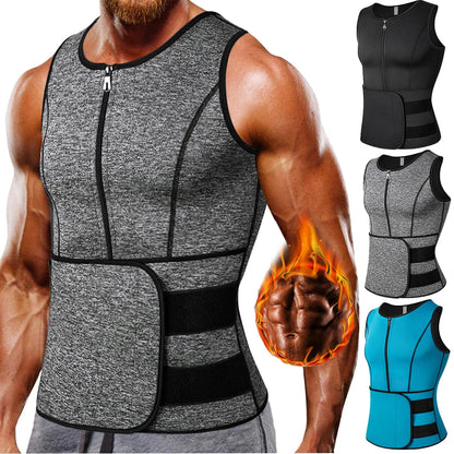 Neoprene Men's Shapers Sweat Vest for Men Waist Trainer Vest Adjustable Workout Body Shaper with Double Zipper for Sauna Suit NovaCart