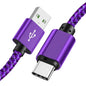 Nylon Data Cable Fast Charger USB A to Type C Charging Cable For Huawei Samsung   Android phone TypeC Charging Device 1M 2M 3M Pi-Mart