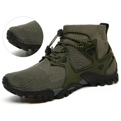 Shoes for Men Walking  2023 Summer New High Top Boots Breathable Mesh Mountaineering Outdoor Comfortable Leisure Travel Sneakers NovaCart