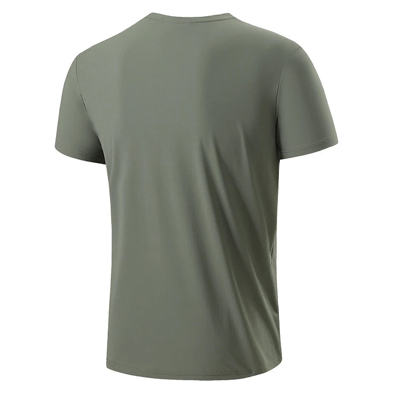 76% Nylon Quick Dry Sport Fashion T Shirt Men'S 2025 Short Sleeves Summer Casual Black OverSize Top Tees GYM Tshirt Clothes NovaCart