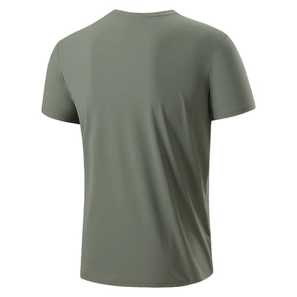 76% Nylon Quick Dry Sport Fashion T Shirt Men'S 2025 Short Sleeves Summer Casual Black OverSize Top Tees GYM Tshirt Clothes NovaCart